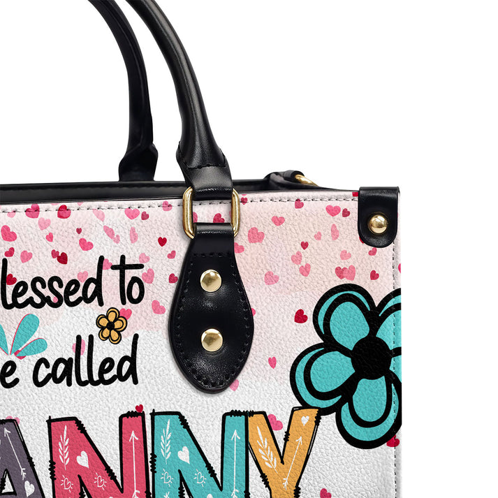 Blessed To Be Called Grandma – Personalized Leather Handbag - Gift for Mom, Wife, or Grandma | Birthday, Mother's Day or any occasion