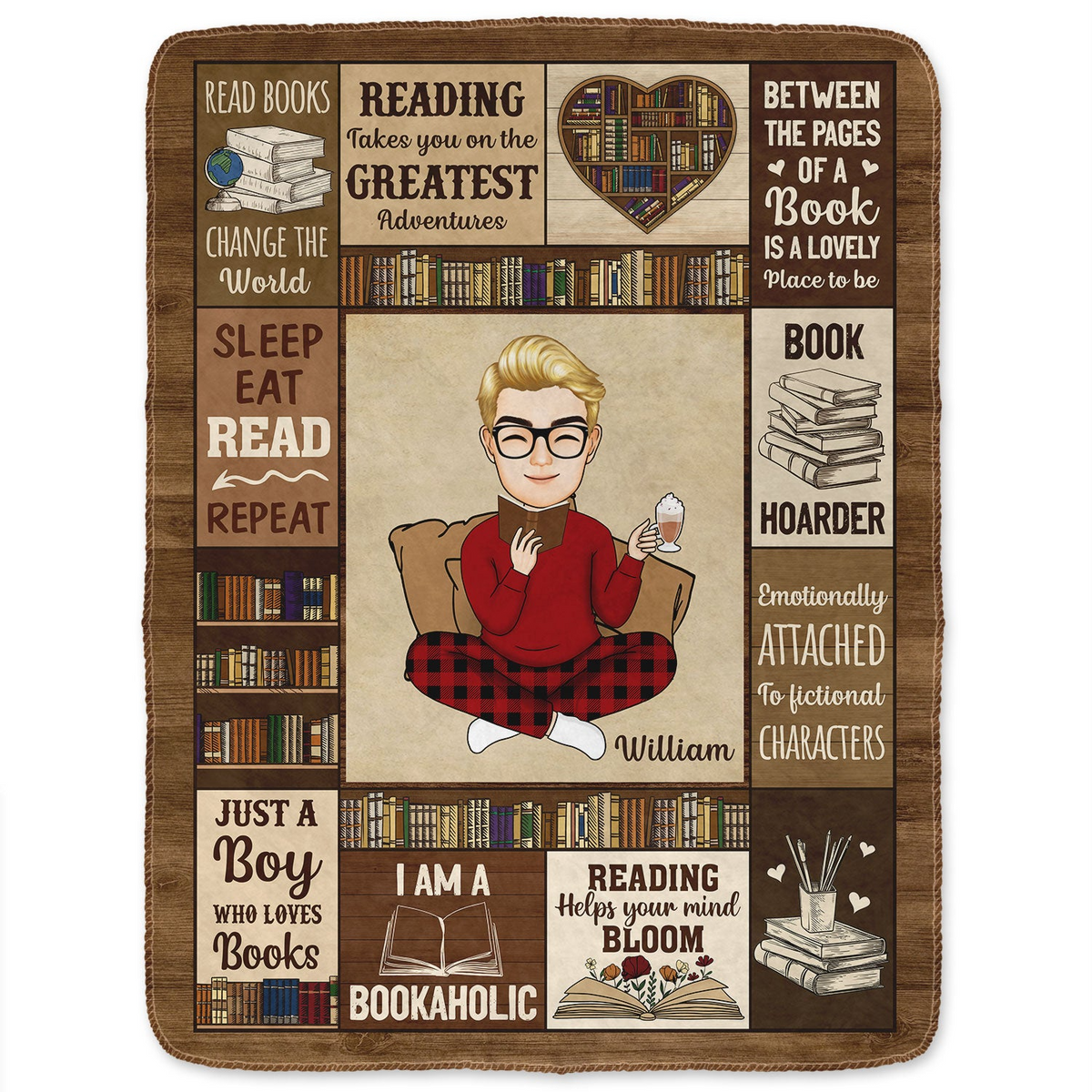 My Reading Blanket I Am A Bookaholic - Personalized Custom Blanket - Gift For Book Lovers