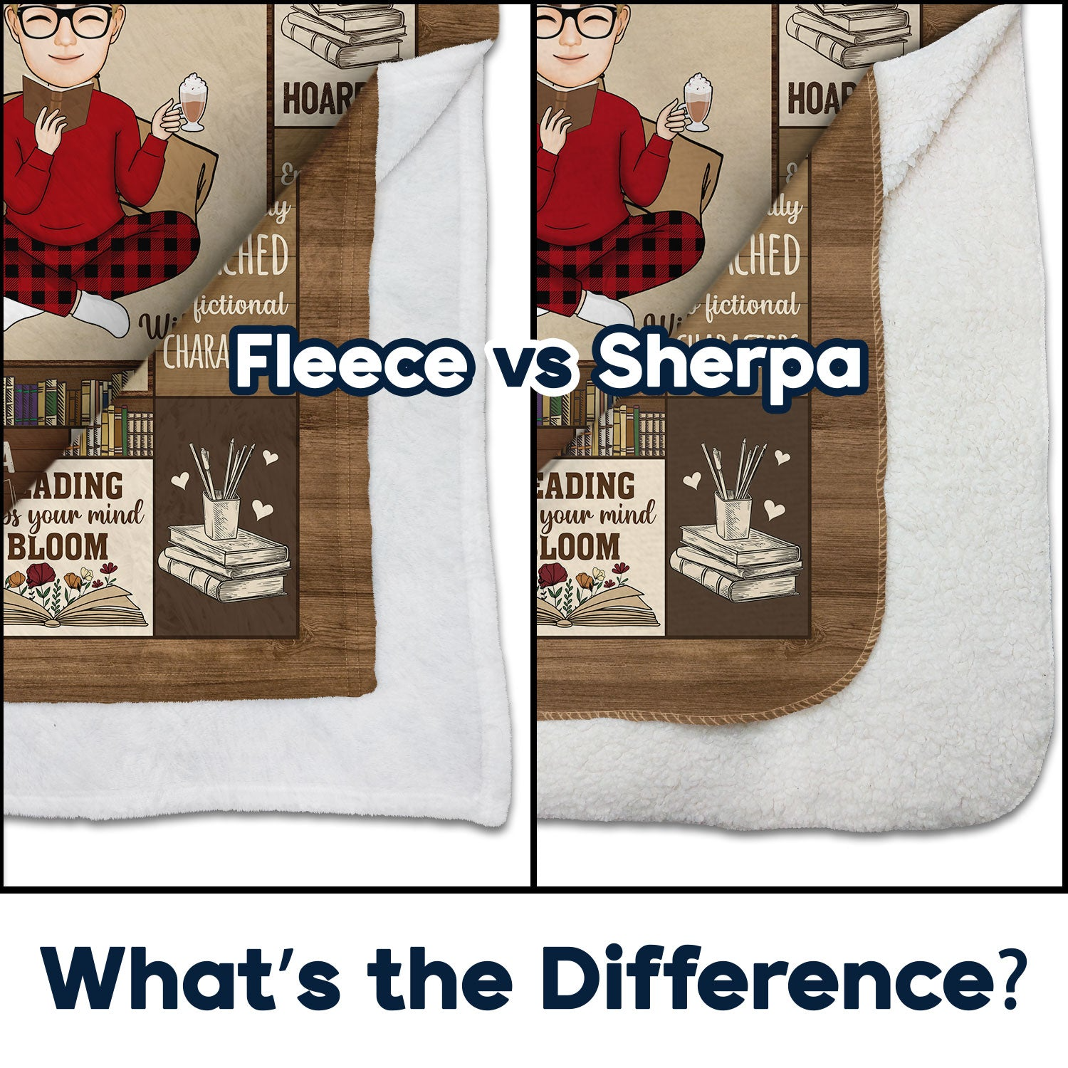 My Reading Blanket I Am A Bookaholic - Personalized Custom Blanket - Gift For Book Lovers