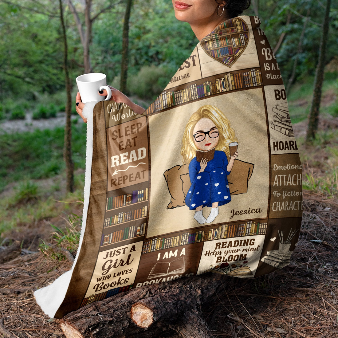 My Reading Blanket I Am A Bookaholic - Personalized Custom Blanket - Gift For Book Lovers