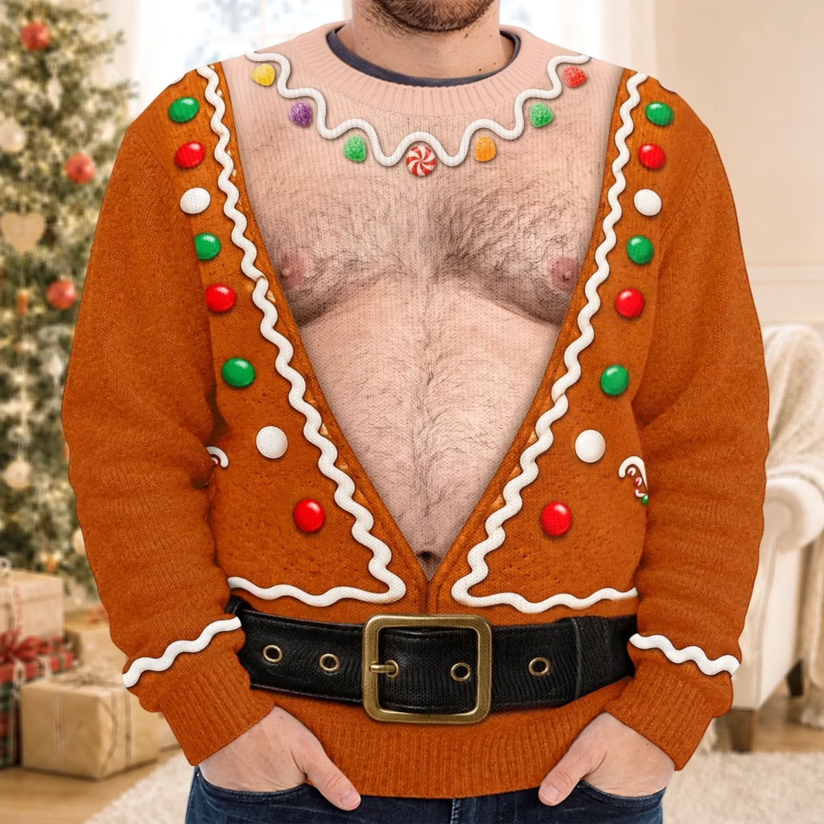 Bringing The Heat This Season - Personalized Custom Ugly Sweater - Christmas Gift For Husband, Son, Brother, Grandpa, Dad, Yourself