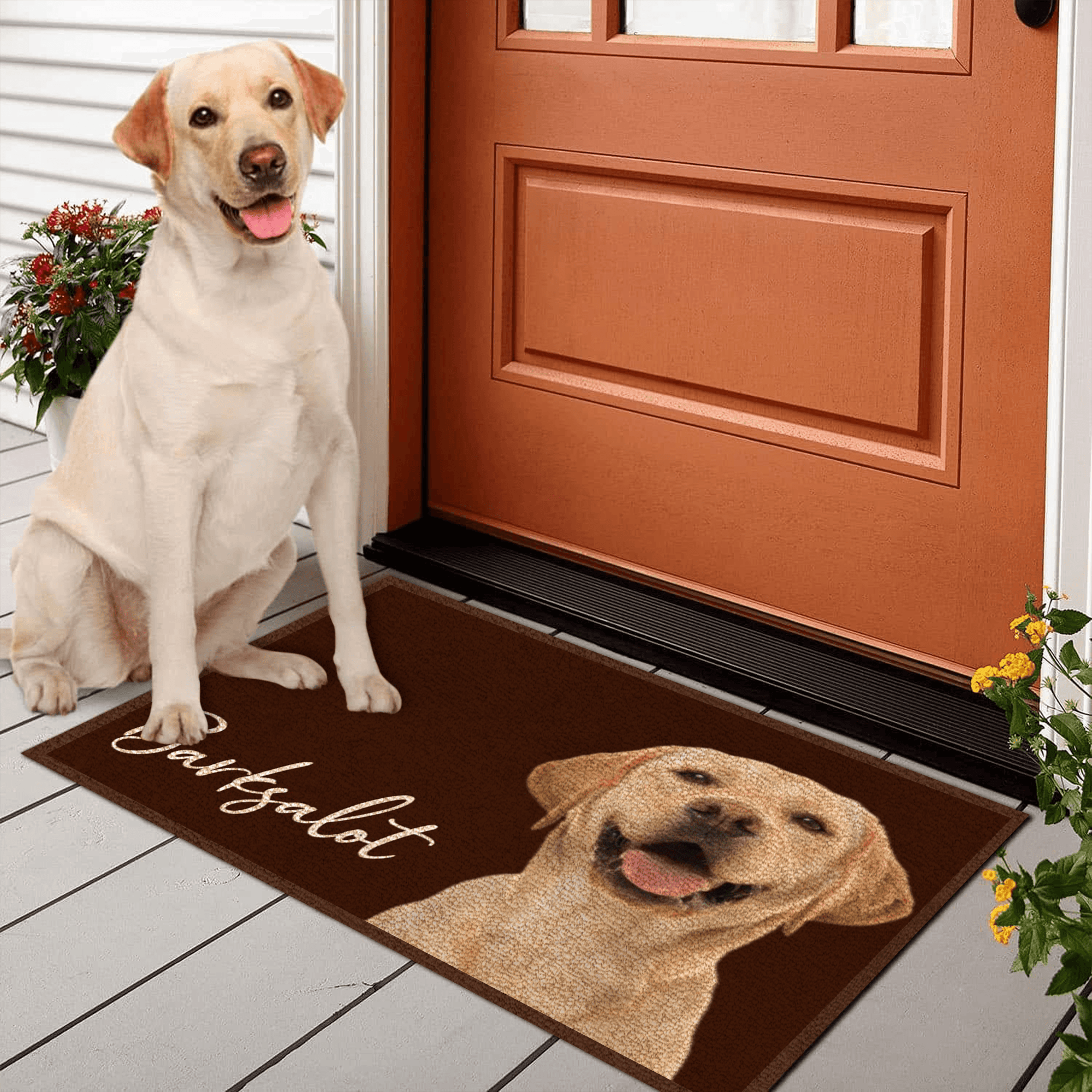 [Photo Inserted] Personalized Pet Food Mat With Photo - Personalized Doormat - Birthday, Housewarming, Funny Gift for Homeowners, Friends, Dog Mom, Dog Dad, Dog Lovers, Pet Gifts for Him, Her - Suzitee Store