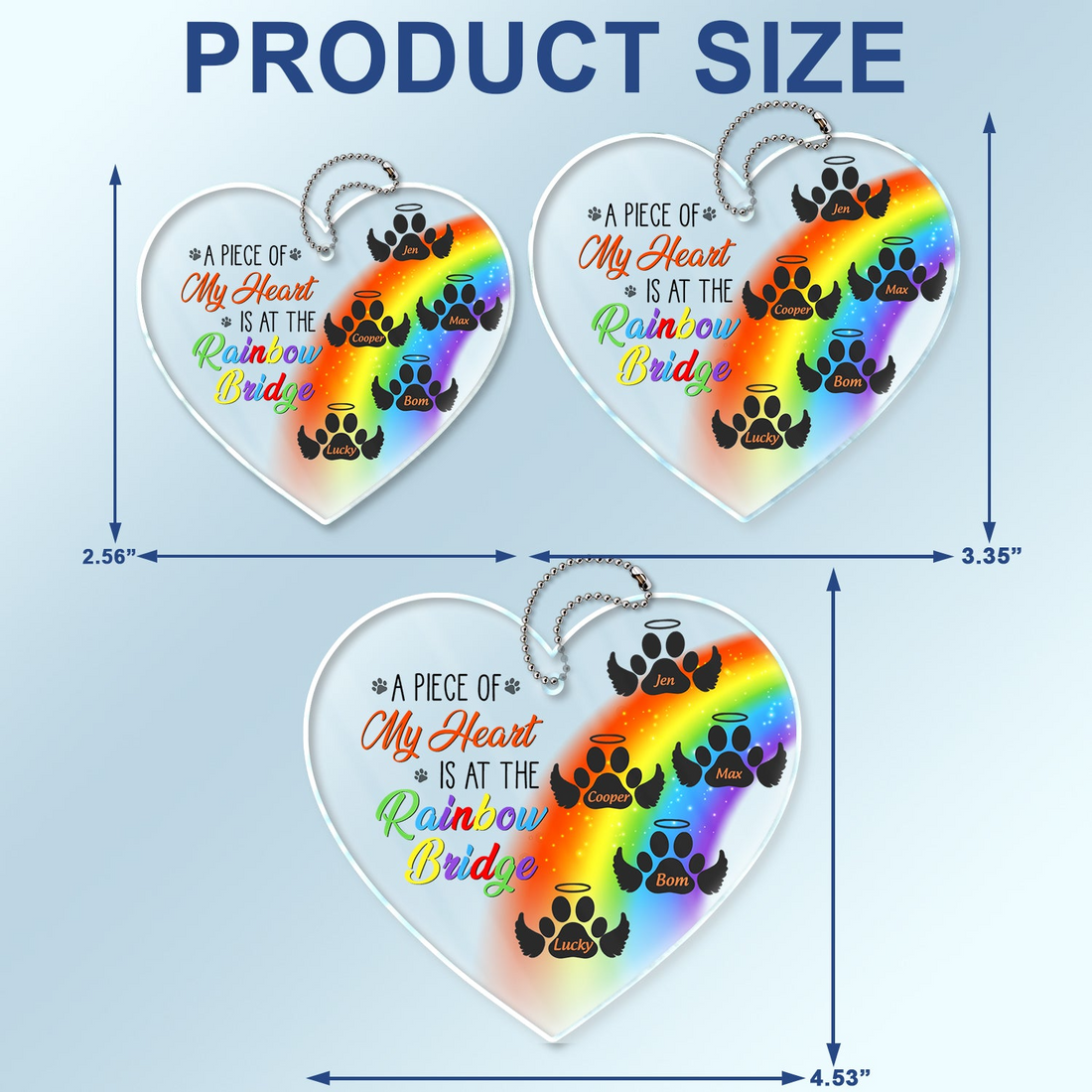 A Piece Of My Heart Is At The Rainbow Bridge personalized car hanger 1 side, alternate view 4