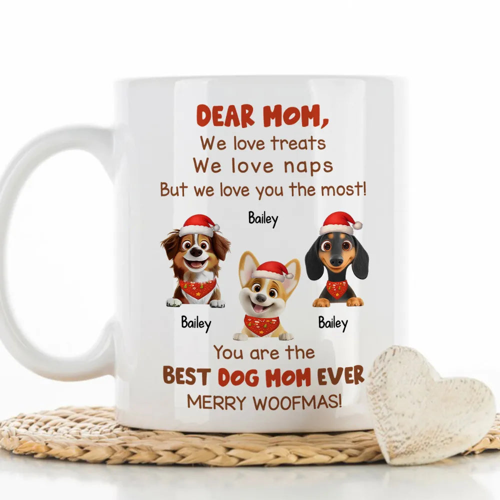 Personalized Cartoon Dog Christmas mug, alternate view 2