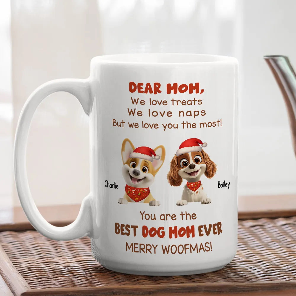 Personalized Cartoon Dog Christmas mug, alternate view 4