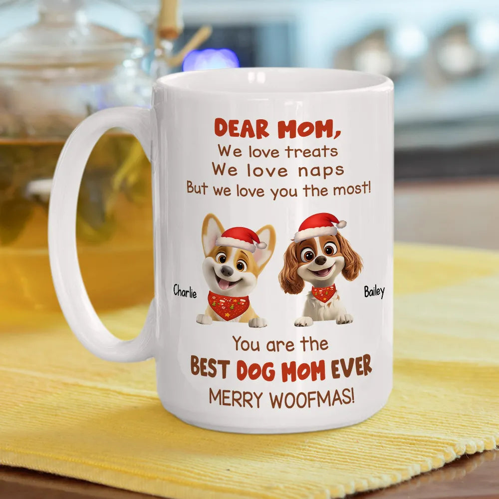 Personalized Cartoon Dog Christmas mug, alternate view 3