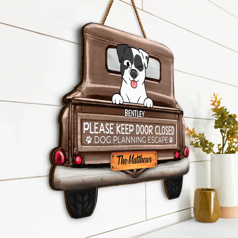 Cats Planning Escape Truck - Personalized Custom Shaped Wood Sign - America 250th Anniversary, 4th Of July Gift for Cat Lovers, Cat Mom, Cat Dad