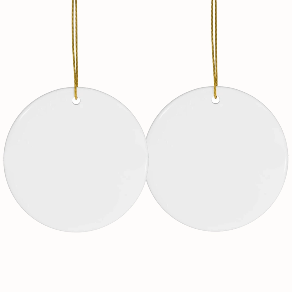 Custom Photo RV Travel Trailer Camping - Personalized Circle Ceramic Ornament - Christmas Gift for Camping Lovers