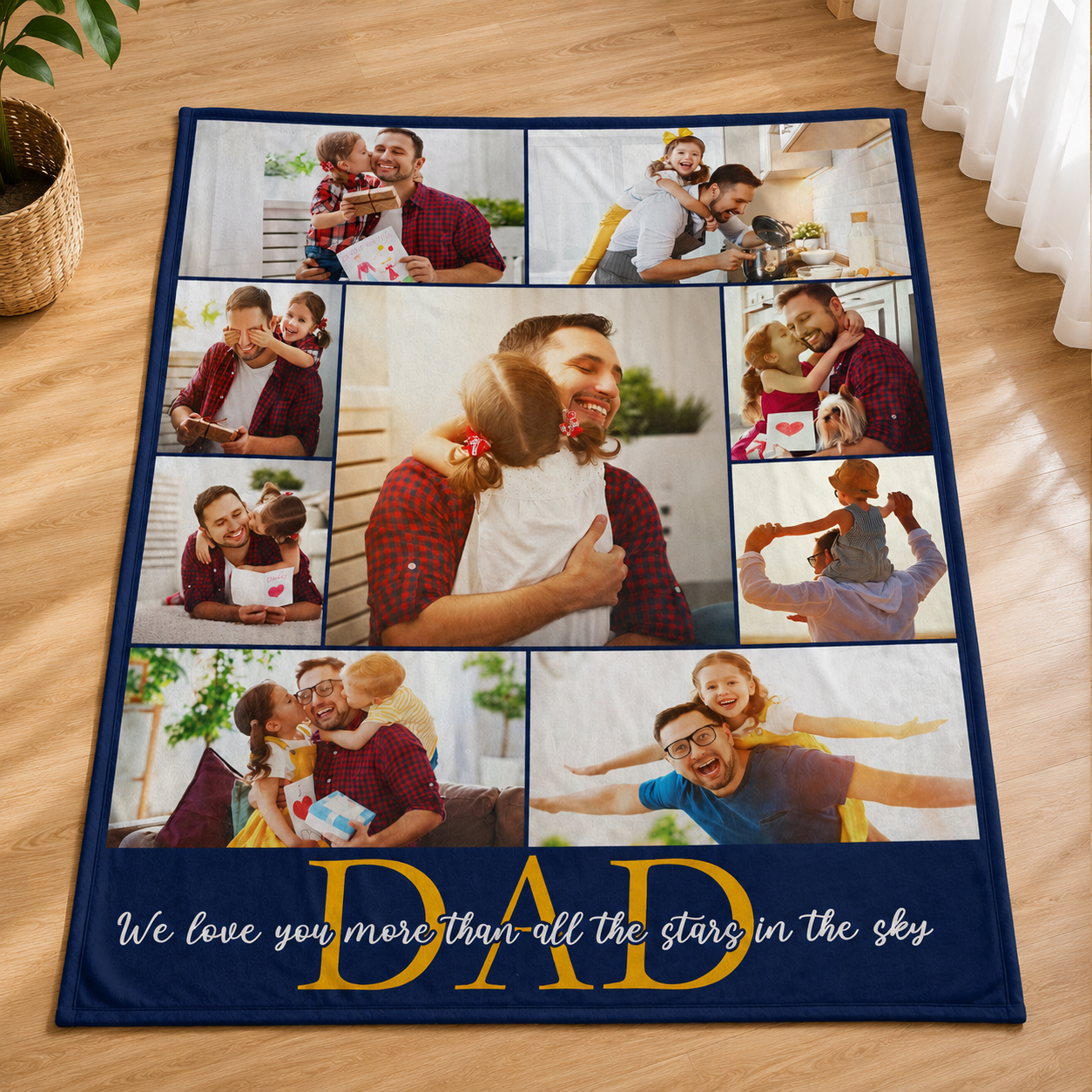 Custom Photo Dad We Love You - Personalized Custom Blanket - Father's Day Gift Ideas For Dad, Daddy, Papa