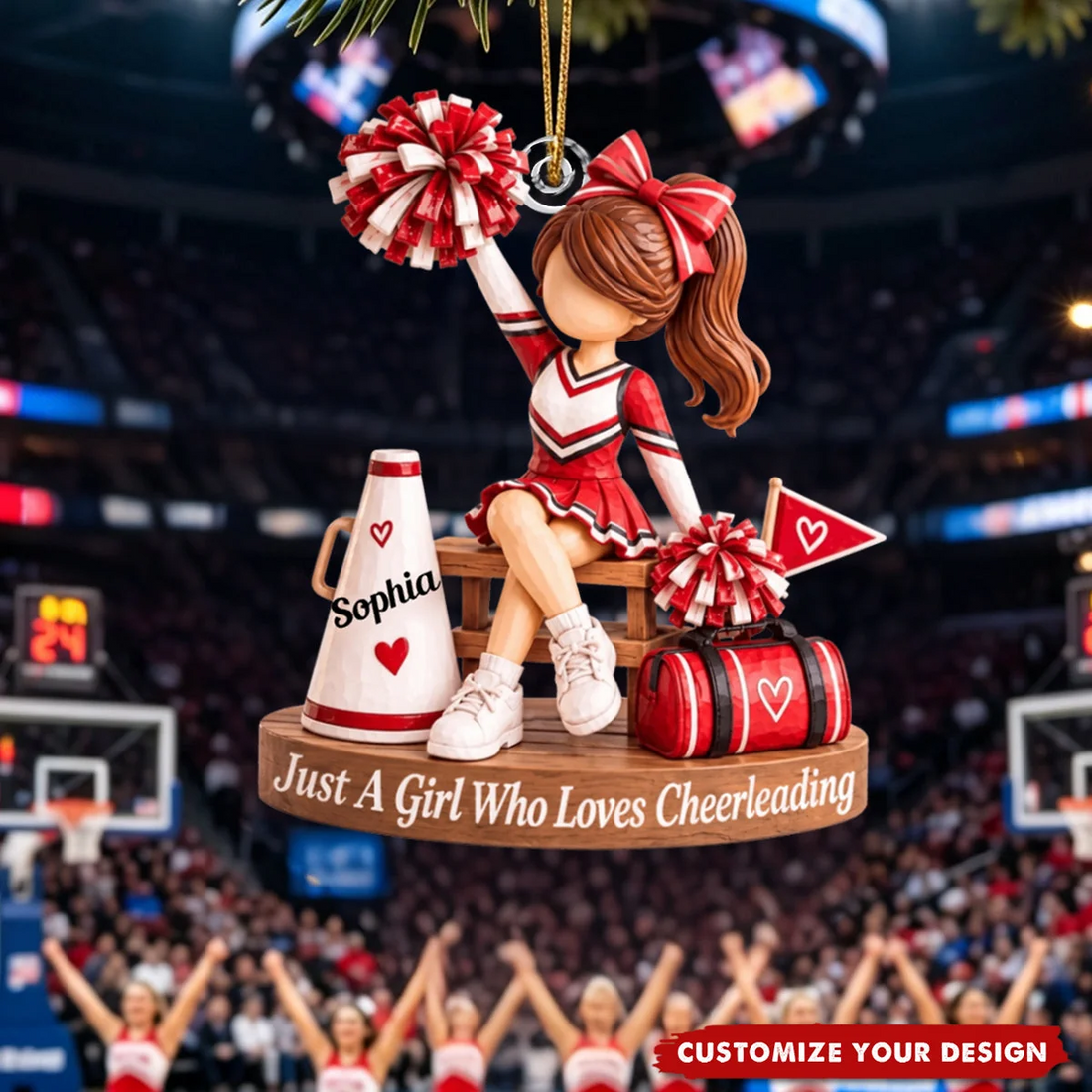 Custom Cheerleader Christmas - Personalized Custom Shaped Acrylic Ornament - Christmas Gift for Cheerleader, Daughter, Granddaughter