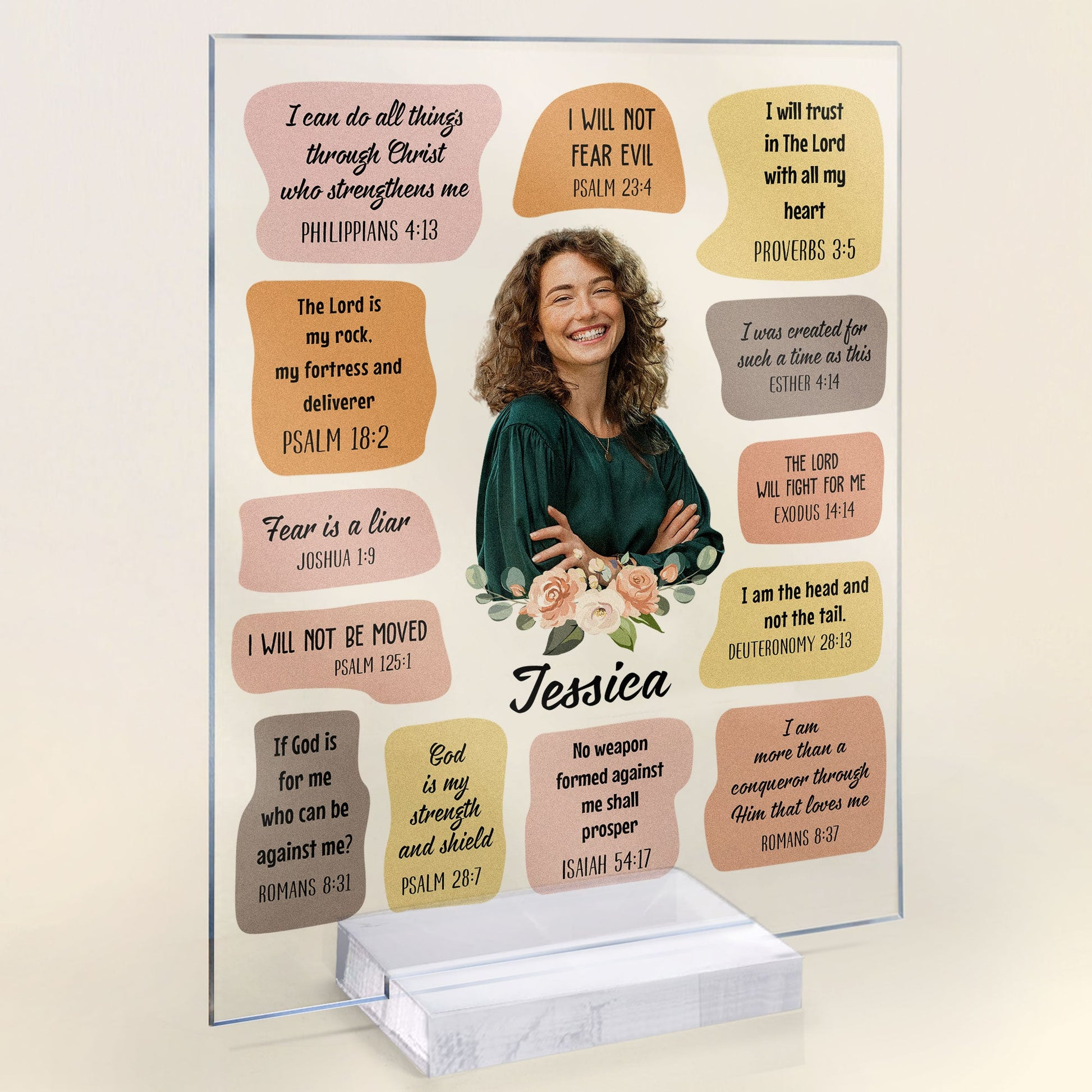 Custom Photo Christian Bible Verse Affirmations - Personalized Custom Acrylic Plaque - Gifts for Christian
