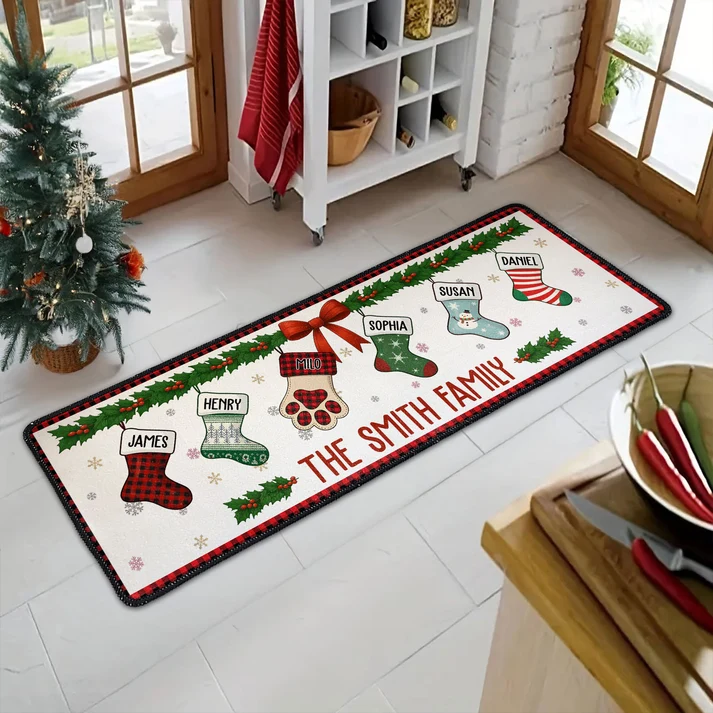 Christmas Family Together - Personalized Runner Rug - Christmas Gifts For Family, Grandma, Grandpa, Mom, Dad, Brother, Sister