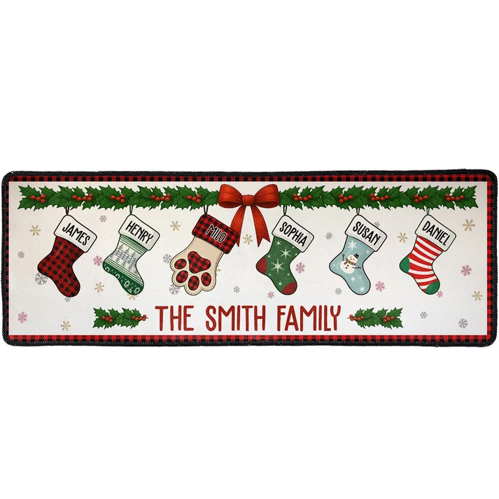 Christmas Family Together - Personalized Runner Rug - Christmas Gifts For Family, Grandma, Grandpa, Mom, Dad, Brother, Sister