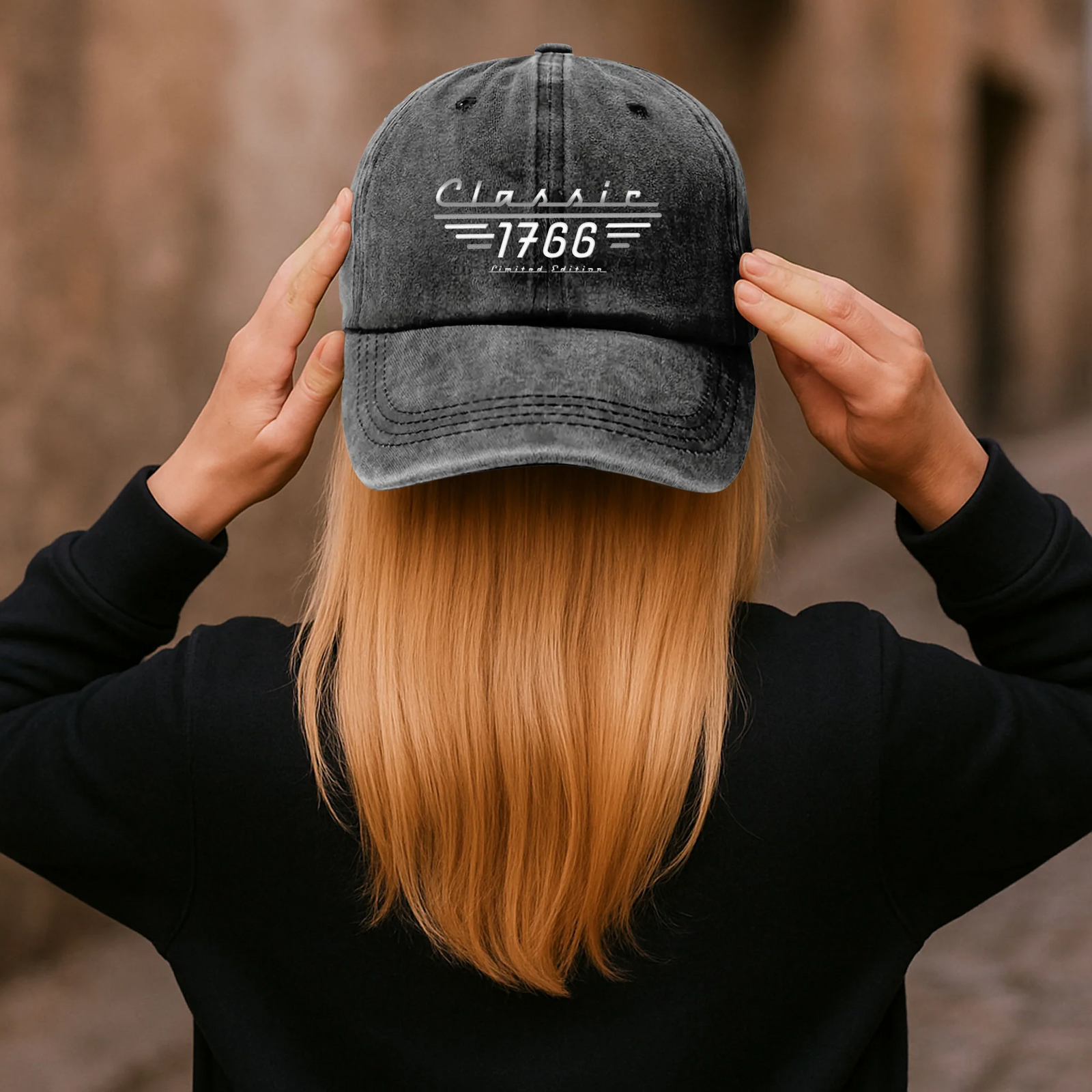 Classic Limited Edition - Personalized Custom Vintage Washed Denim Cap - Father's Day Gift for Husband, Dad, Papa, or Grandpa