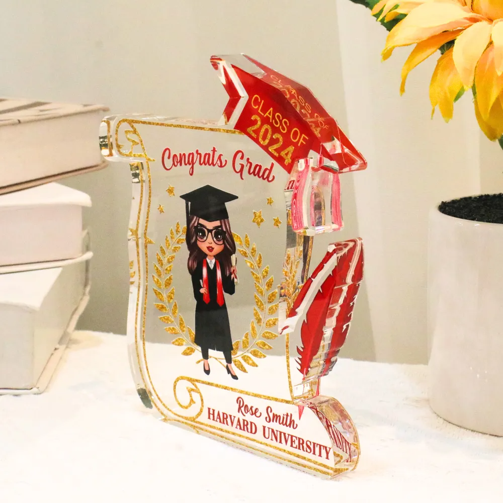 Class of 2025 Graduation - Personalized Acrylic Plaque Custom Shape - Gift For Her, Daughter, Grad Ceremony, Commencement