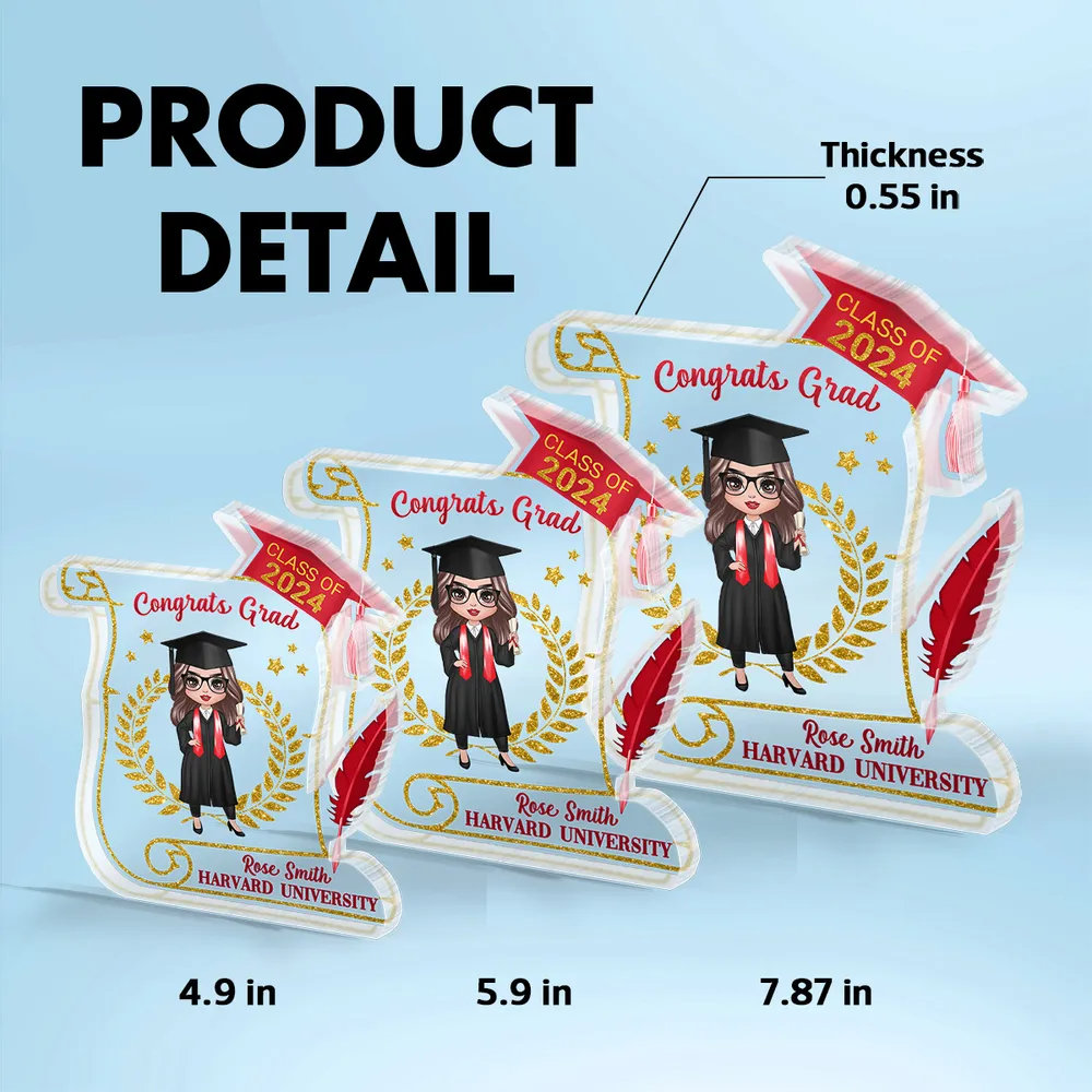 Class of 2025 Graduation - Personalized Acrylic Plaque Custom Shape - Gift For Her, Daughter, Grad Ceremony, Commencement