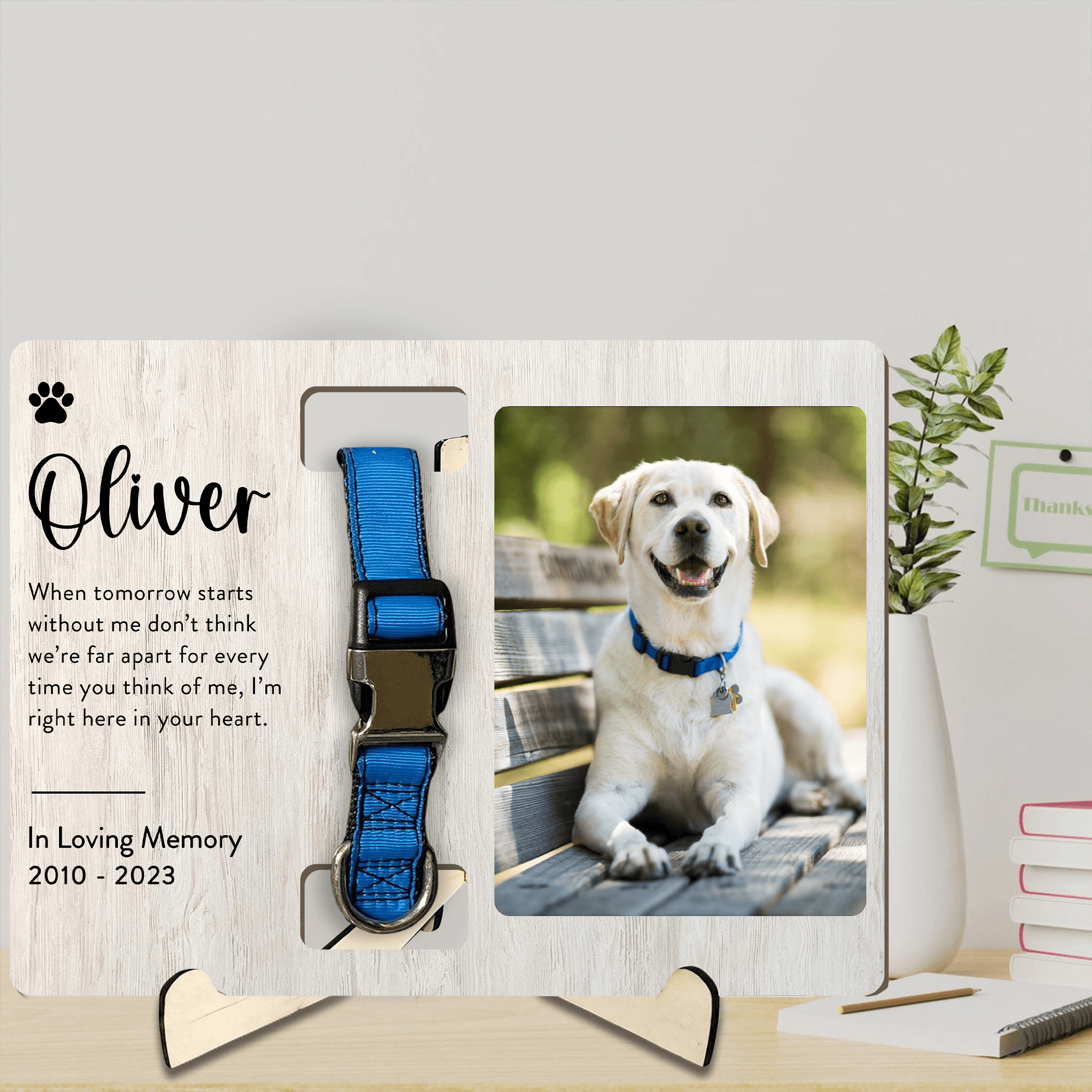 Custom Photo Memorial Gift - In Loving Memory - Personalized Wooden Collar Plaque | Sympathy, Bereavement, Condolence for Pet Loss, Dog & Cat Lover 6
