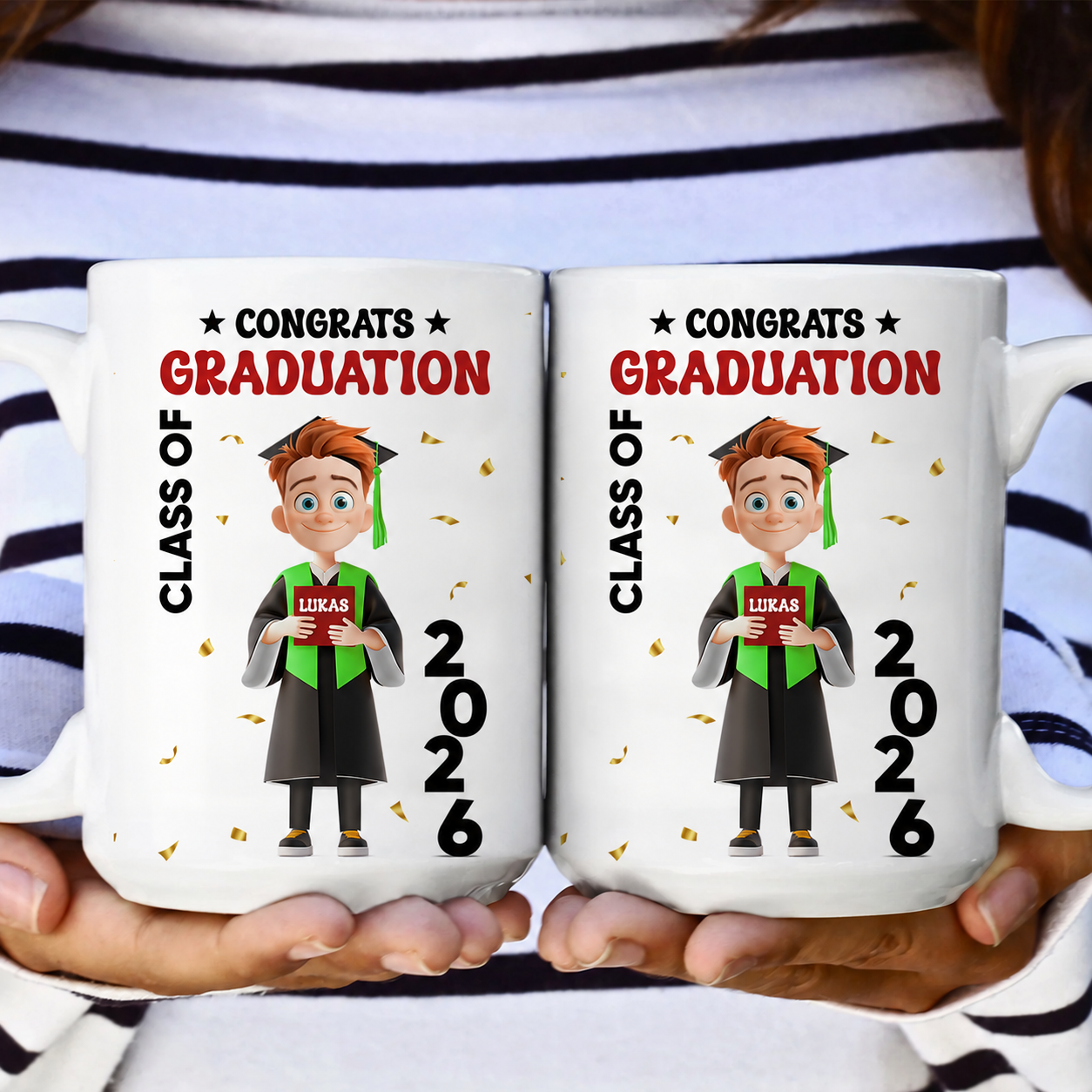 Congratulations Class Of 2026 - Personalized Custom Mug - Graduation Motivation Gift For Her/Him, Daughter/Son, Grad Ceremony, Commencement