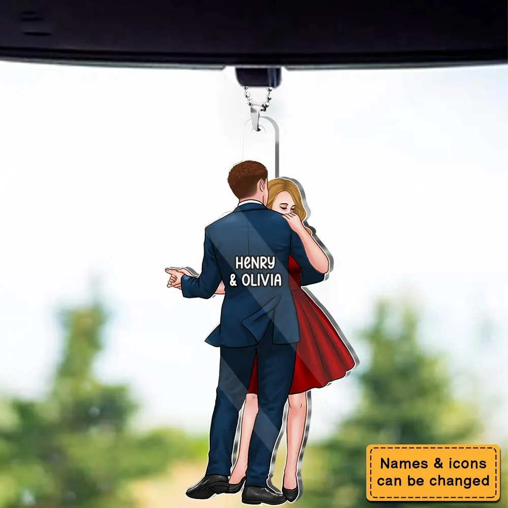 Couple Dancing - Personalized Acrylic Car Hanger - Gift For Her/Him, Husband/Wife, Couples on Anniversary, Valentine's Day