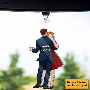 Couple Dancing - Personalized Acrylic Car Hanger - Gift For Her/Him, Husband/Wife, Couples on Anniversary, Valentine's Day