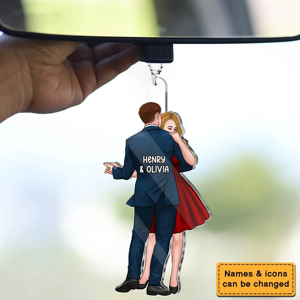Couple Dancing - Personalized Acrylic Car Hanger - Gift For Her/Him, Husband/Wife, Couples on Anniversary, Valentine's Day