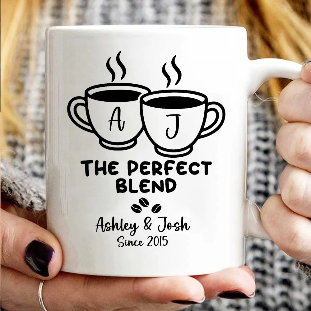 Custom Name The Perfect Blend Couple - Personalized Custom Mug - Wedding, Anniversary Gift For Couples, Wife/Husband