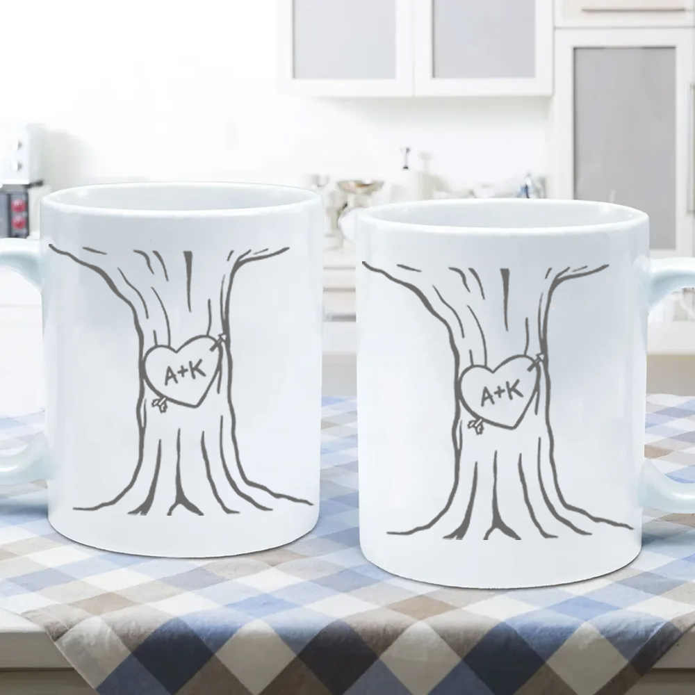 A Heart Tree Couple - Personalized Custom Mug - Gift For Her/Him, Husband/Wife, Couples on Anniversary, Valentine's Day