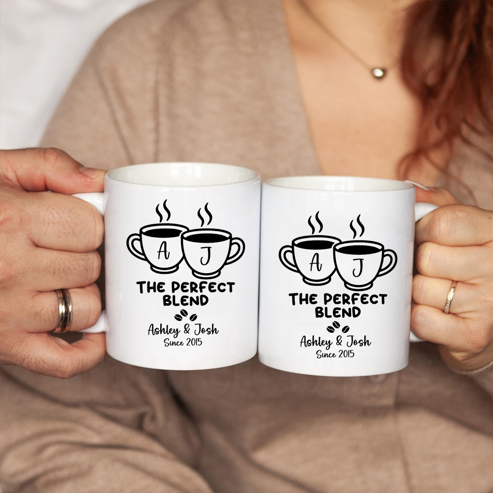 Custom Name The Perfect Blend Couple - Personalized Custom Mug - Wedding, Anniversary Gift For Couples, Wife/Husband