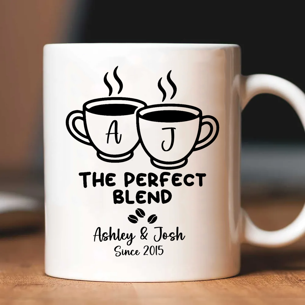 Custom Name The Perfect Blend Couple - Personalized Custom Mug - Wedding, Anniversary Gift For Couples, Wife/Husband