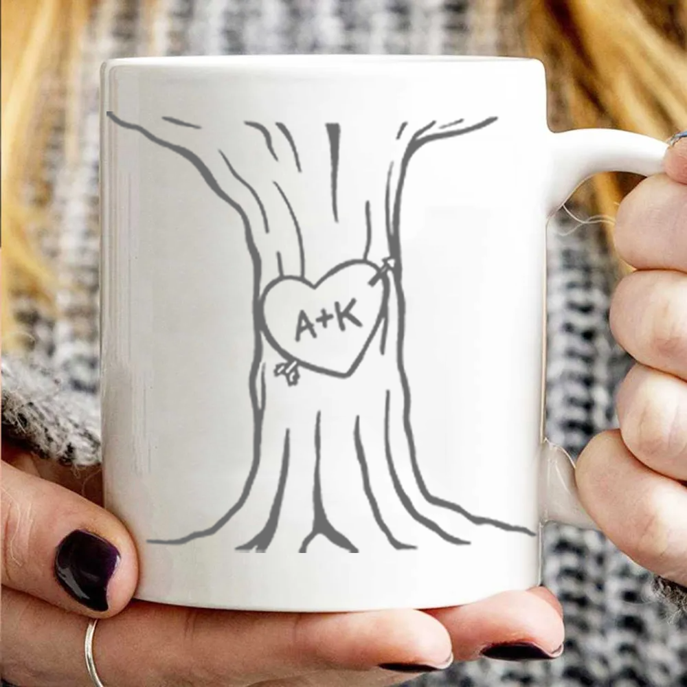 A Heart Tree Couple - Personalized Custom Mug - Gift For Her/Him, Husband/Wife, Couples on Anniversary, Valentine's Day