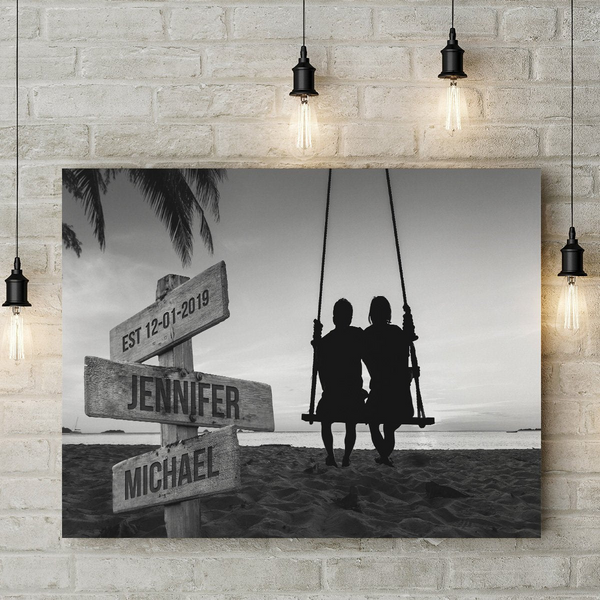 Couple Swing Names - Personalized Poster/Canvas Prints - Gift For Her/Him, Husband/Wife, Couples on Anniversary, Valentine's Day