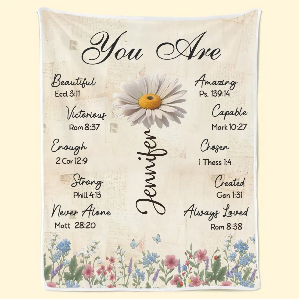 You Are Amazing  - Personalized Custom Blanket - Christian Gift, Bible Verses, Gifts For Besties, Sisters, BFF, Family, Yourself