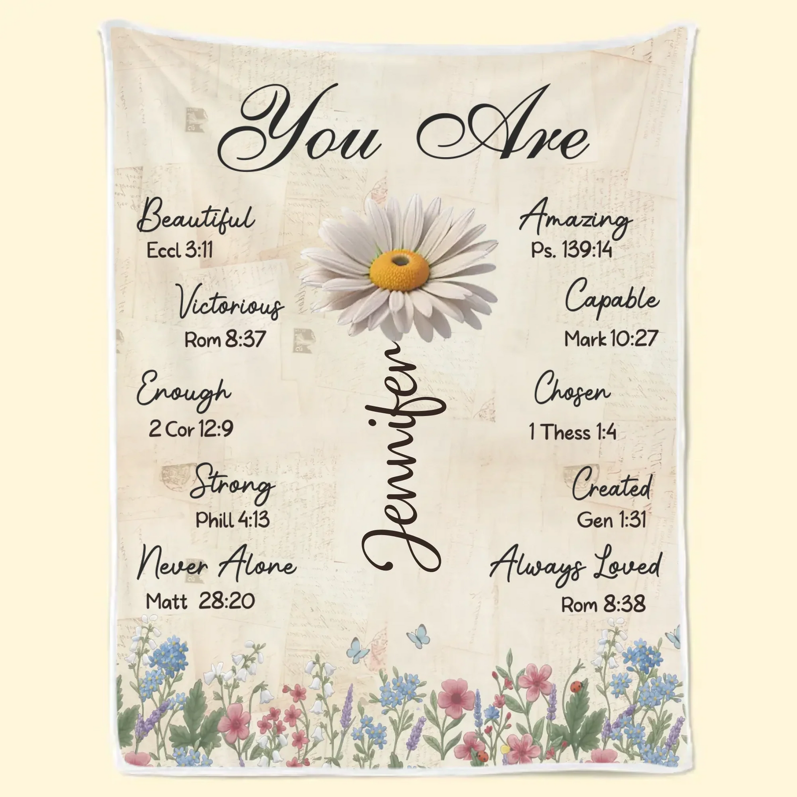 You Are Amazing  - Personalized Custom Blanket - Christian Gift, Bible Verses, Gifts For Besties, Sisters, BFF, Family, Yourself