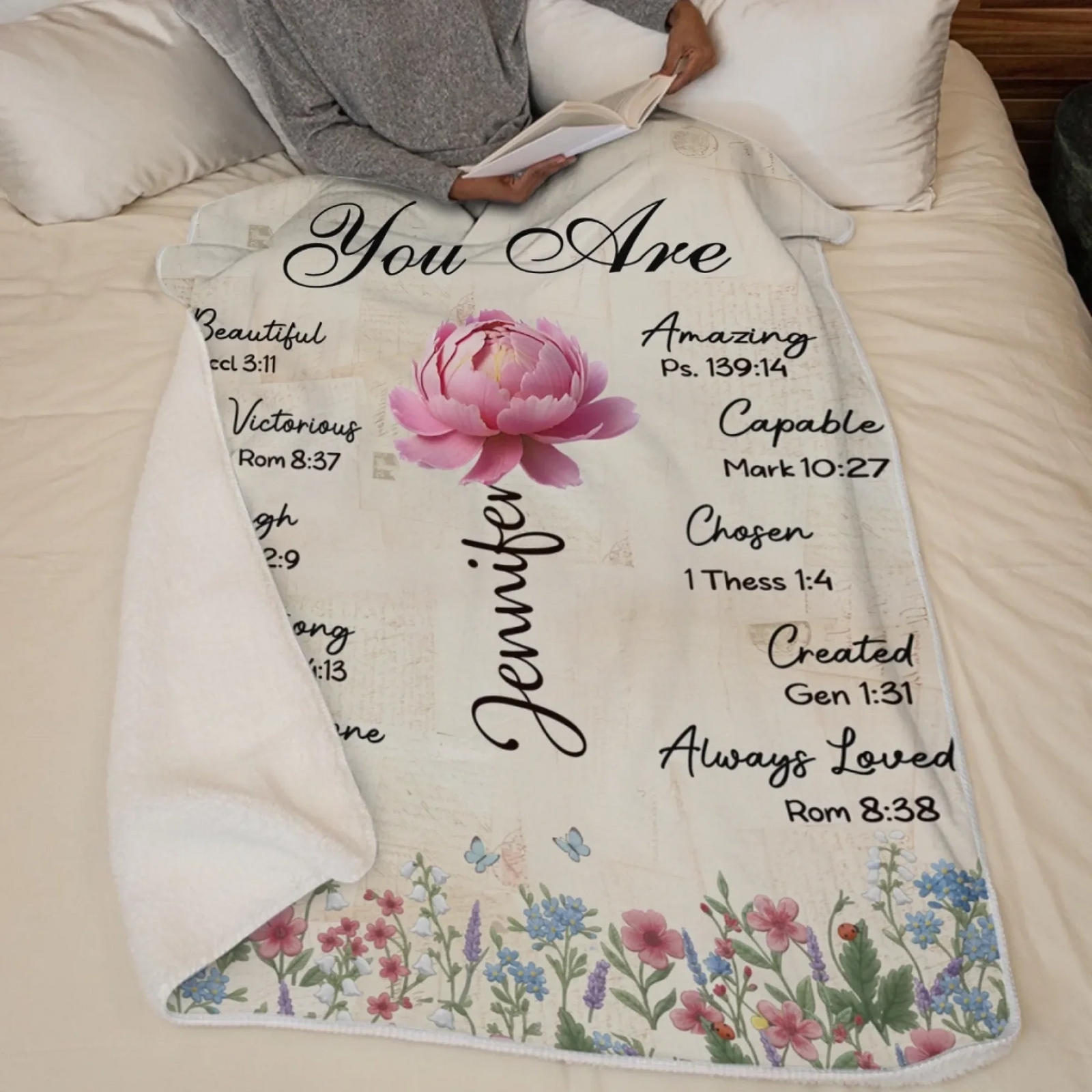 You Are Amazing  - Personalized Custom Blanket - Christian Gift, Bible Verses, Gifts For Besties, Sisters, BFF, Family, Yourself