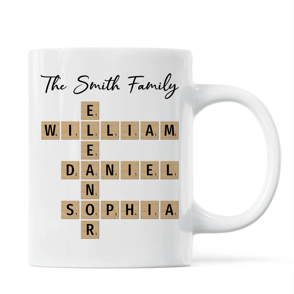 Custom Text Create Your Own Crossword Puzzle - Personalized Custom Mug - Gift For Family Members, Friends 6