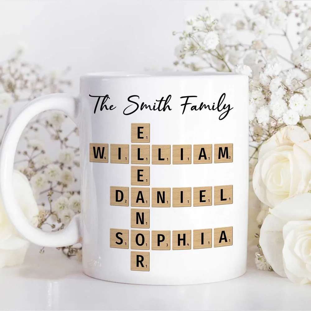 Custom Text Create Your Own Crossword Puzzle - Personalized Custom Mug - Gift For Family Members, Friends 5