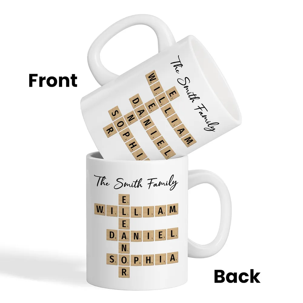 Custom Text Create Your Own Crossword Puzzle - Personalized Custom Mug - Gift For Family Members, Friends 4
