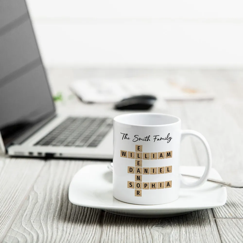 Custom Text Create Your Own Crossword Puzzle - Personalized Custom Mug - Gift For Family Members, Friends 3