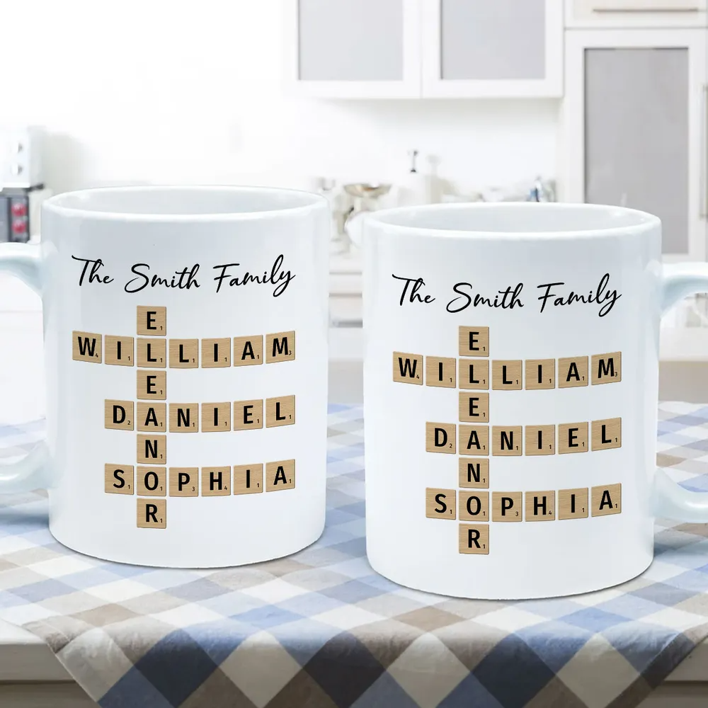 Custom Text Create Your Own Crossword Puzzle - Personalized Custom Mug - Gift For Family Members, Friends 2