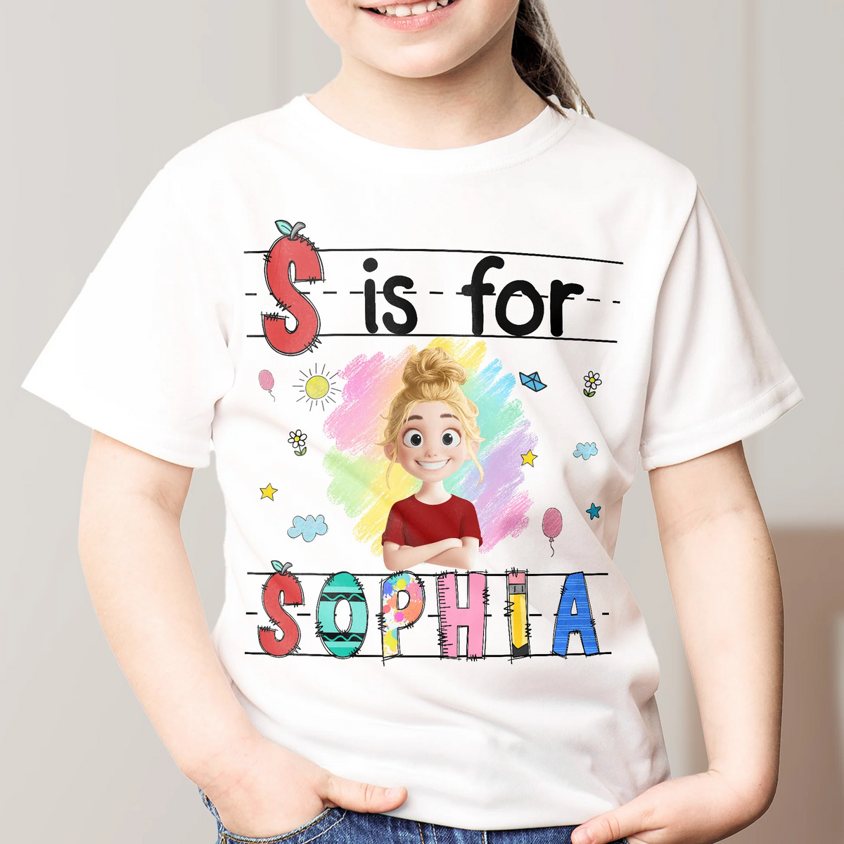 Custom Kids Name Back To School - Custom Kid Shirt for Back To School | Personalized Gift for Student, Son, Daughter | Kindergarten, Pre-K, Preschool