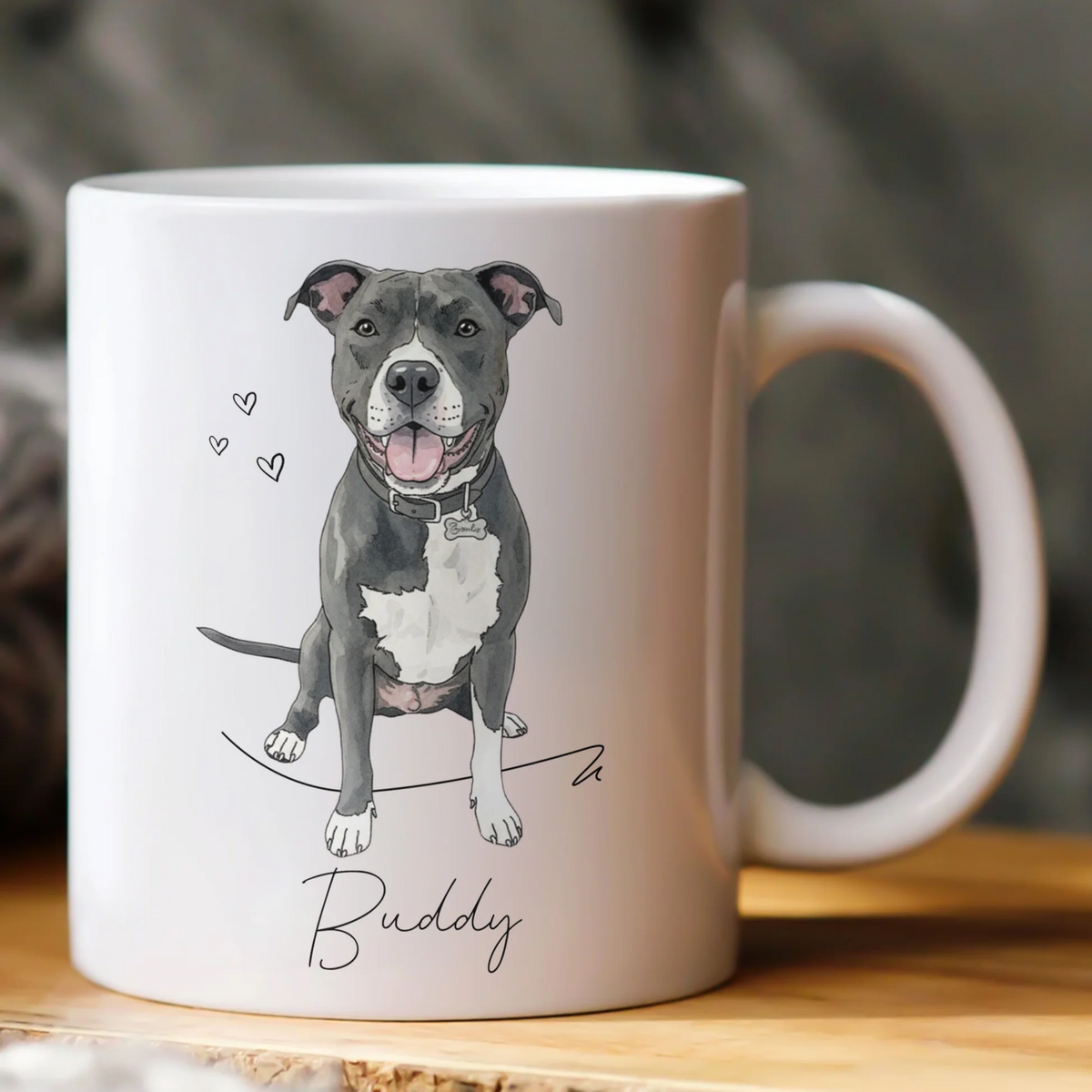 Custom Photo Pet Portrait Watercolor - Personalized Custom Mug - Gift For Dog Lovers, Cat Lovers, Pet Lovers