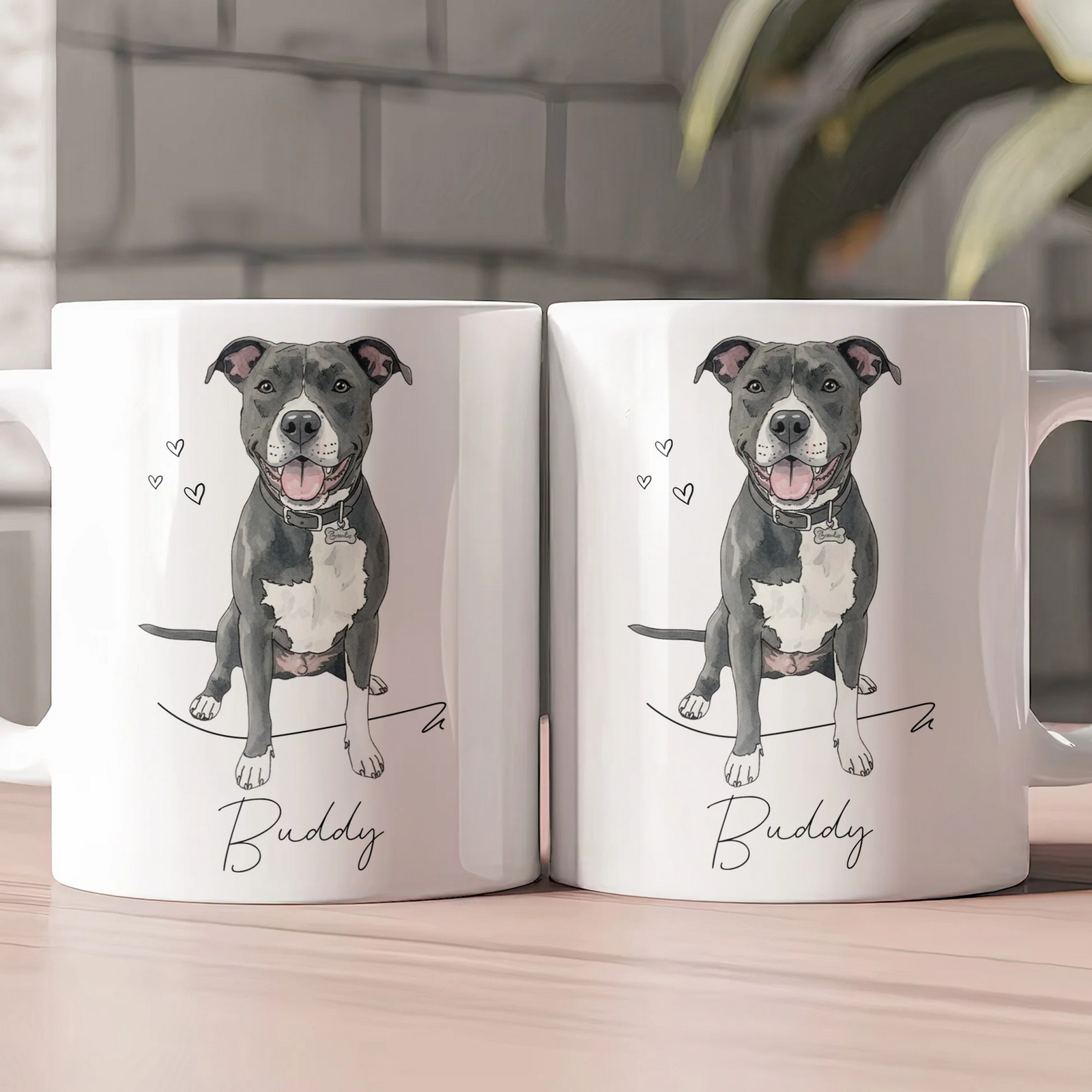 Custom Photo Pet Portrait Watercolor - Personalized Custom Mug - Gift For Dog Lovers, Cat Lovers, Pet Lovers
