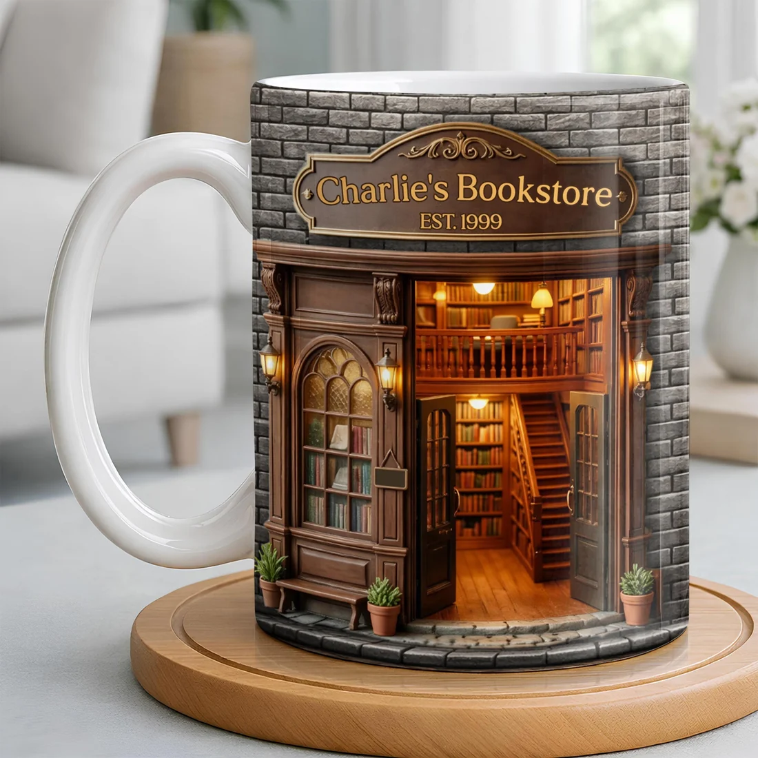 Custom Bookstore Coffee - Personalized Custom Mug - Gift For Book Lovers, Bookworms, Readers