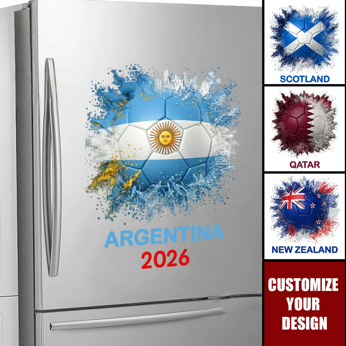 Custom Country Flags - Personalized Soccer Decal - Gift For Soccer Lovers, Celebrate World Cup 2026