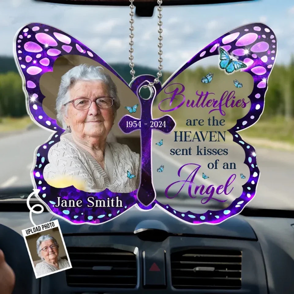 Custom Photo In Memory, We Keep Their Spirit Alive - Personalized Acrylic Car Hanger - Memorial Sympathy Gifts For Loss Of Mom, Dad