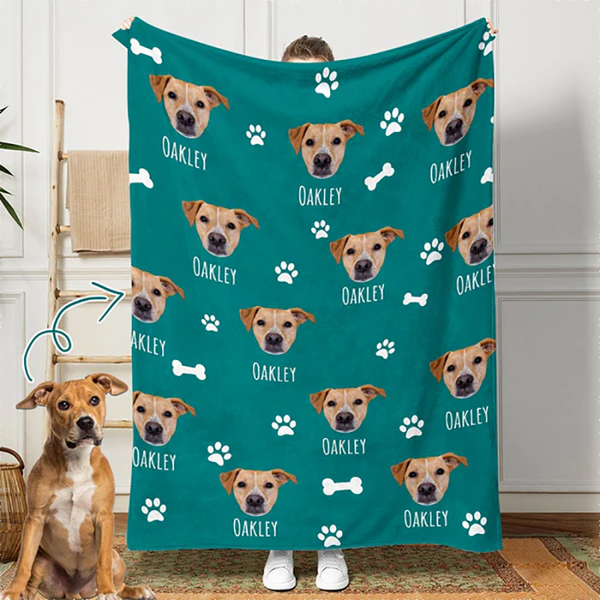 Custom Photo Dog Cat Blanket - Personalized Gift for Dog/Cat Lovers, Pet Lovers, Dog Mom, Cat Mom, Dog Dad, Cat Dad