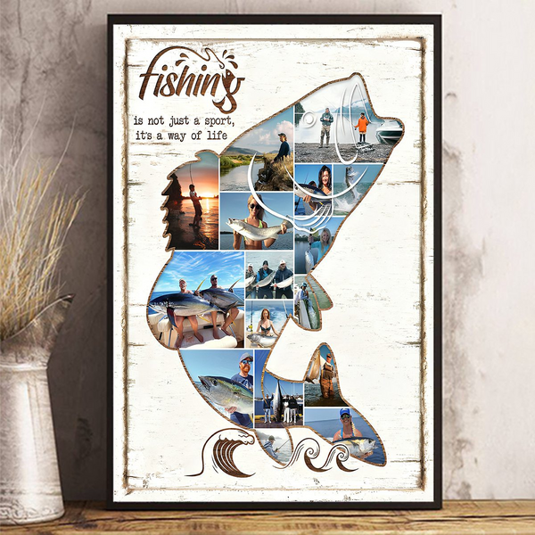thumbnail image 2 of Custom Photo Fishing Makes The Best Memories - Personalized Canvas Print - Gift For Fisher, Fisherman, Fishing Lovers 2 of 14