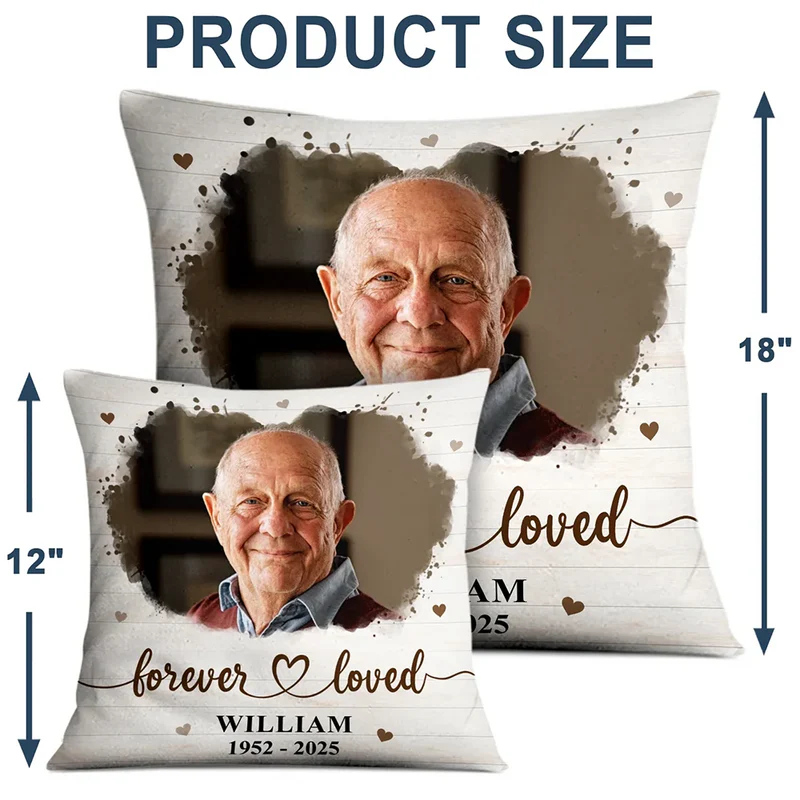Custom Photo Forever Loved Dog/Cat Memorial - Personalized Custom Pillow - Sympathy Gift For Pet Owners, Pet Lovers