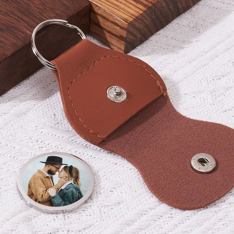 Custom Photo In Case You Need A Little Reminder leather pocket hug, alternate view 2
