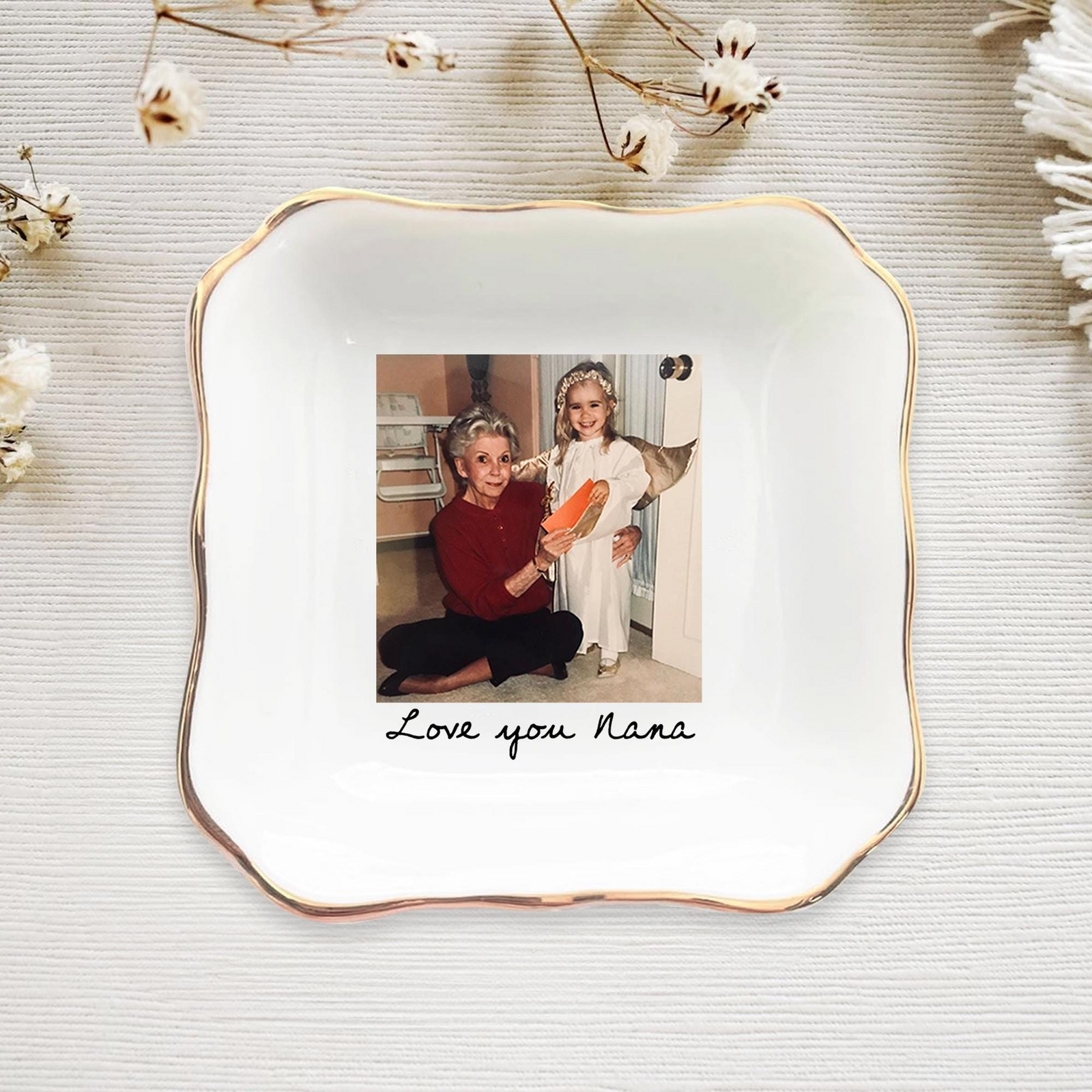 Custom Photo Mom Trinket Tray - Personalized Jewelry Dish - Mother's Gift For Mom, Grandma